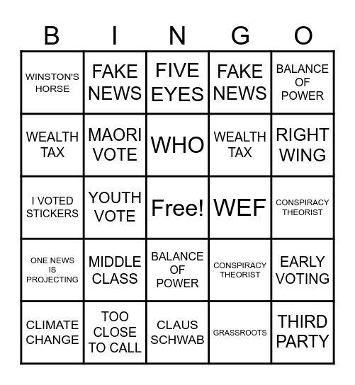 ELECTION 2023 Bingo Card