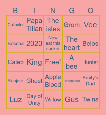 The Owl House Bingo Card