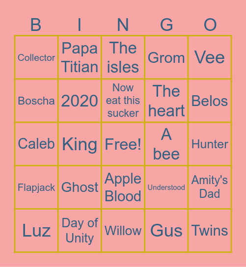 The Owl House Bingo Card