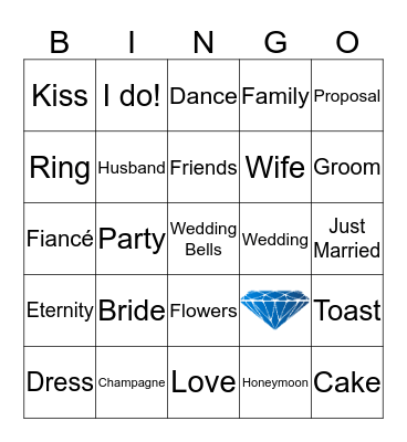 Talia's Bridal Shower Bingo Card