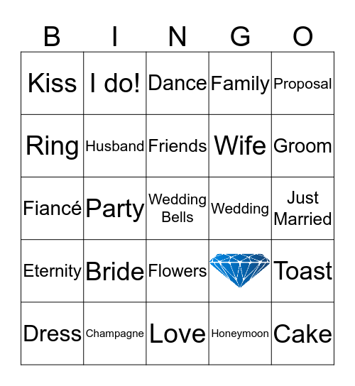 Talia's Bridal Shower Bingo Card