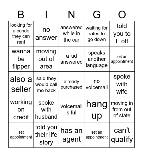 Dial for Dollars 2.0 Bingo Card