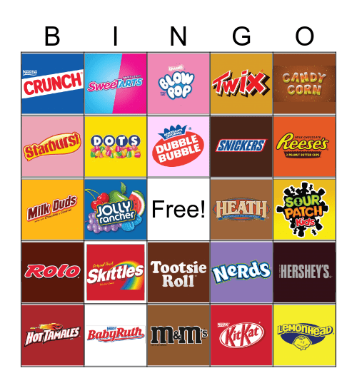 Halloween Candy Bingo Card