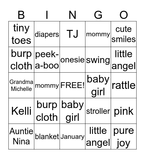 TORI NOELLE Bingo Card