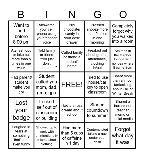 DEVOLSON BINGO Card