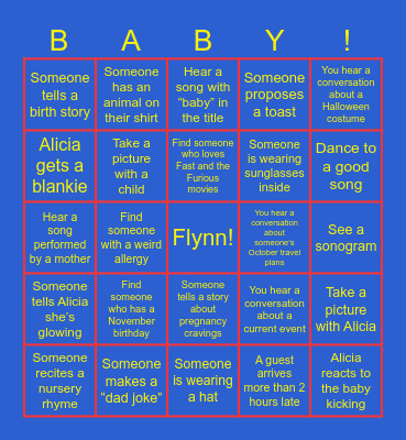 Alicia's Pop Party Bingo! Bingo Card