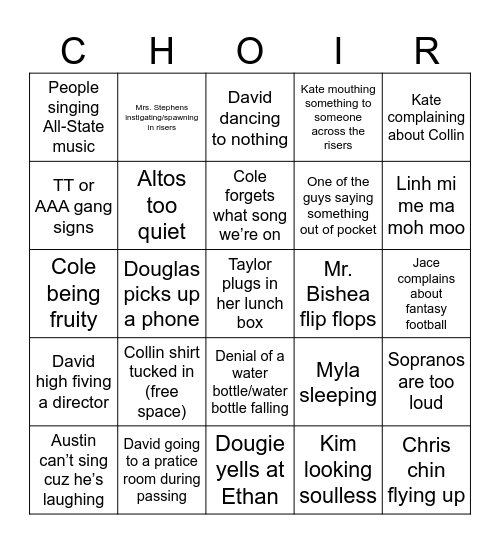 CHAMBER BINGO Card