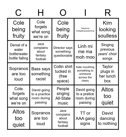 CHAMBER BINGO Card