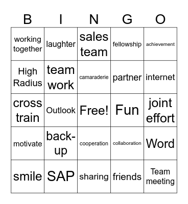 Team Bingo Card