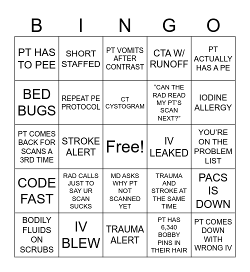 CT BINGO Card