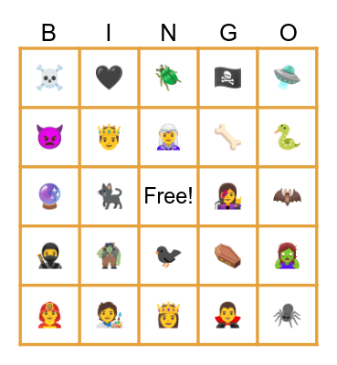 Halloween Bingo Card