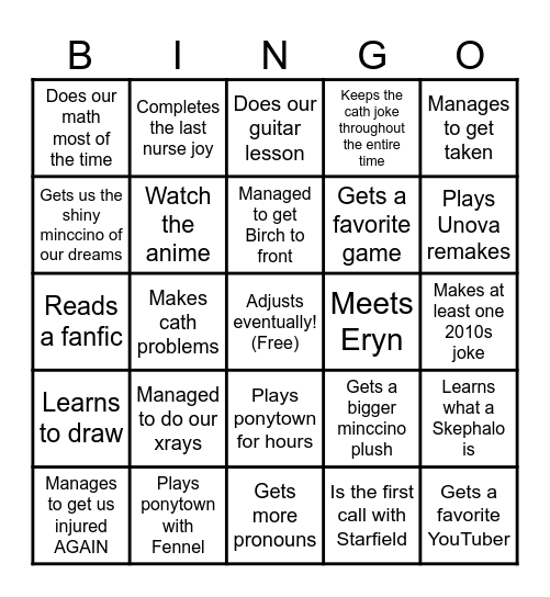 Bingo of Juniper Bingo Card