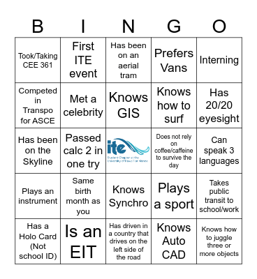 ITE BINGO Card