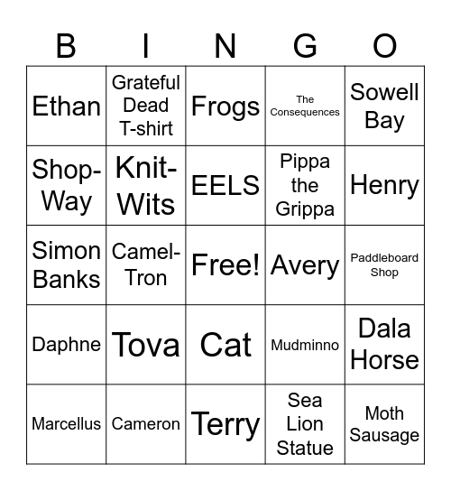 Remarkably Bright Creatures Bingo Card