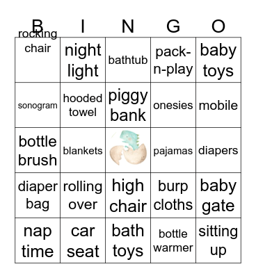 Milo's Baby Shower Bingo Card