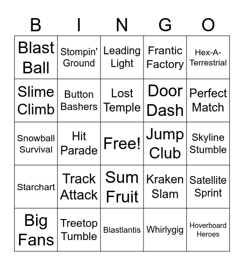 Fall Guys Solo Show Bingo v3 Bingo Card