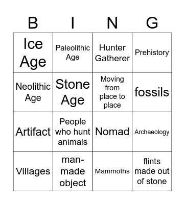 Stone Age Bingo Card