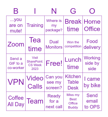 CS Week 2023 Bingo Card