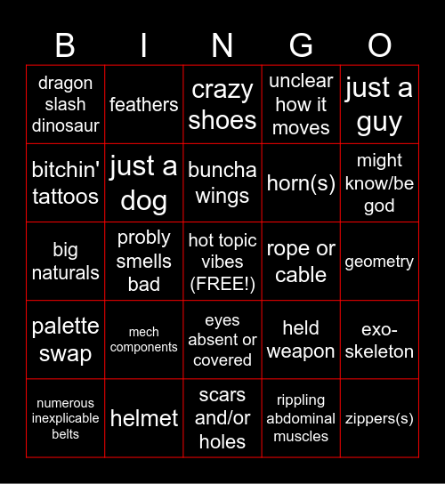 digimon design bullshit Bingo Card