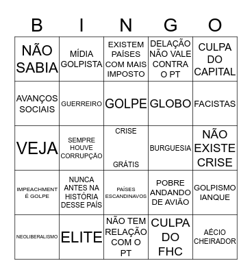BINGO DOS SOÇAS Bingo Card