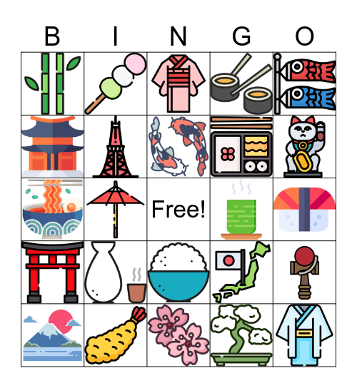 Around the world in a meal: Japan Bingo Card