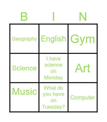 Unit 4: Vocab 1 Bingo Card