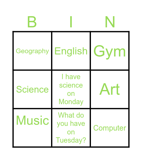 Unit 4: Vocab 1 Bingo Card