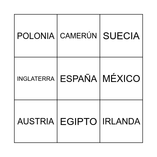CHILE Bingo Card