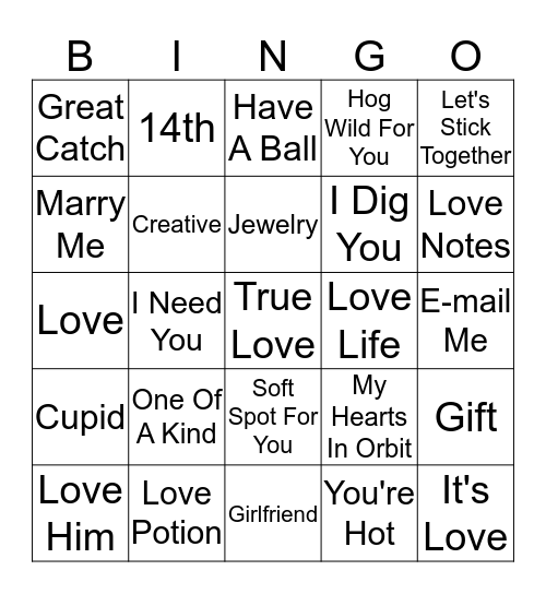 Valentine Bingo Calling Cards Bingo Card