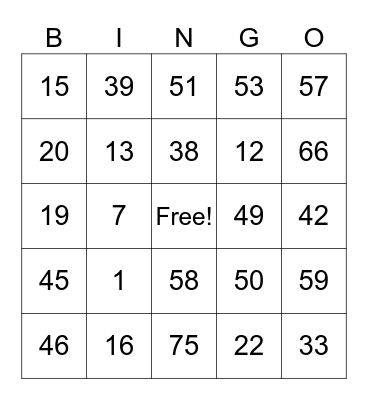 Eduardo 3000715 Bingo Card