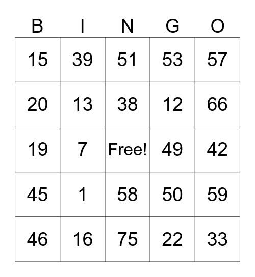Eduardo 3000715 Bingo Card