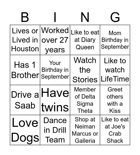 Denise Woodard Retirement Party 2016 Bingo Card