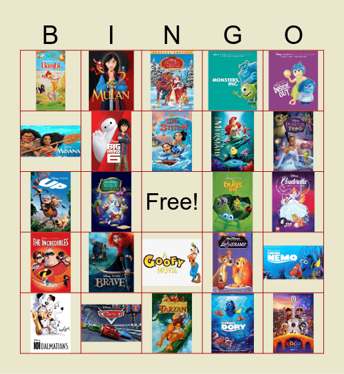 MOVIES Bingo Card