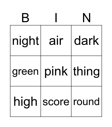 Fun at the Fair Bingo Card