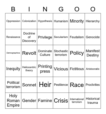 Q1 WH Vocab Bingo Card