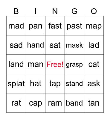 SPIRE Lesson 1.1 Bingo Card