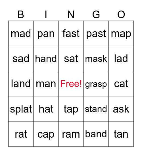 SPIRE Lesson 1.1 Bingo Card