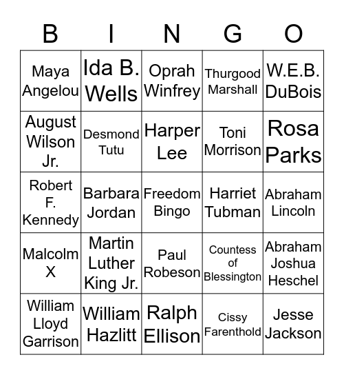 Freedom Bingo  Bingo Card