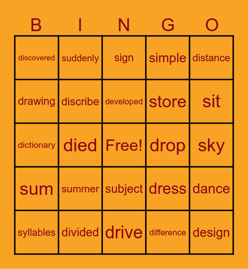 Bingo Friday Bingo Card