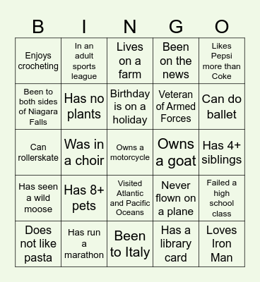 MedVet Employee Bingo Card
