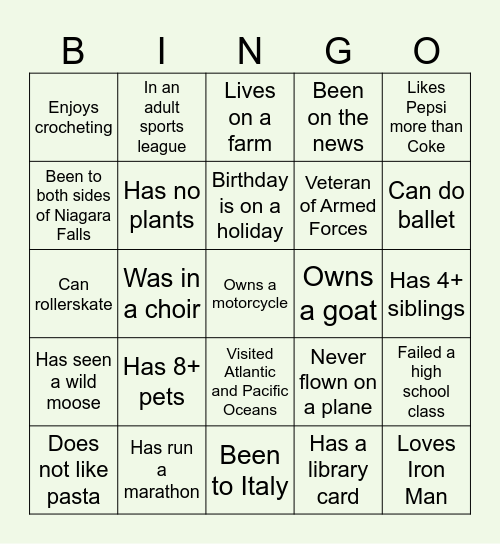 MedVet Employee Bingo Card