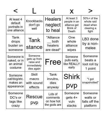 Thaleia Bingo Card
