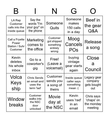 VK Bingo Card