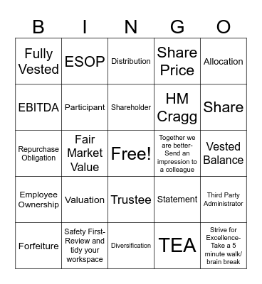 ESOP BINGO Card