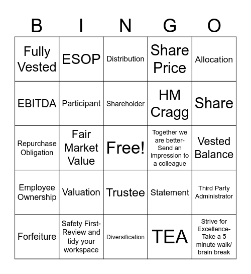 ESOP BINGO Card