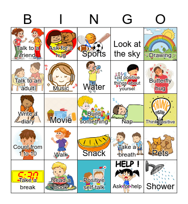 Coping Skills Bingo Card