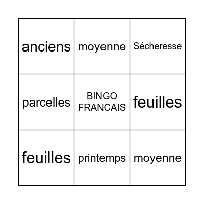COU! COU! BINGO Card