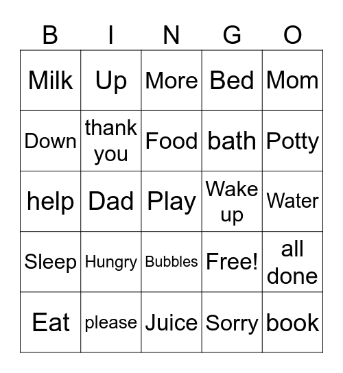 ASL Bingo Card