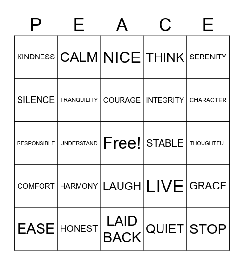 SATURDAY FUN Bingo Card