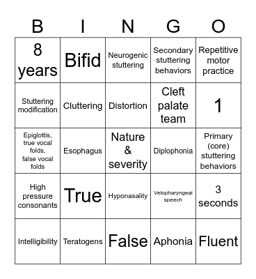 Exam Review Pt. 2 BINGO- yellow Bingo Card